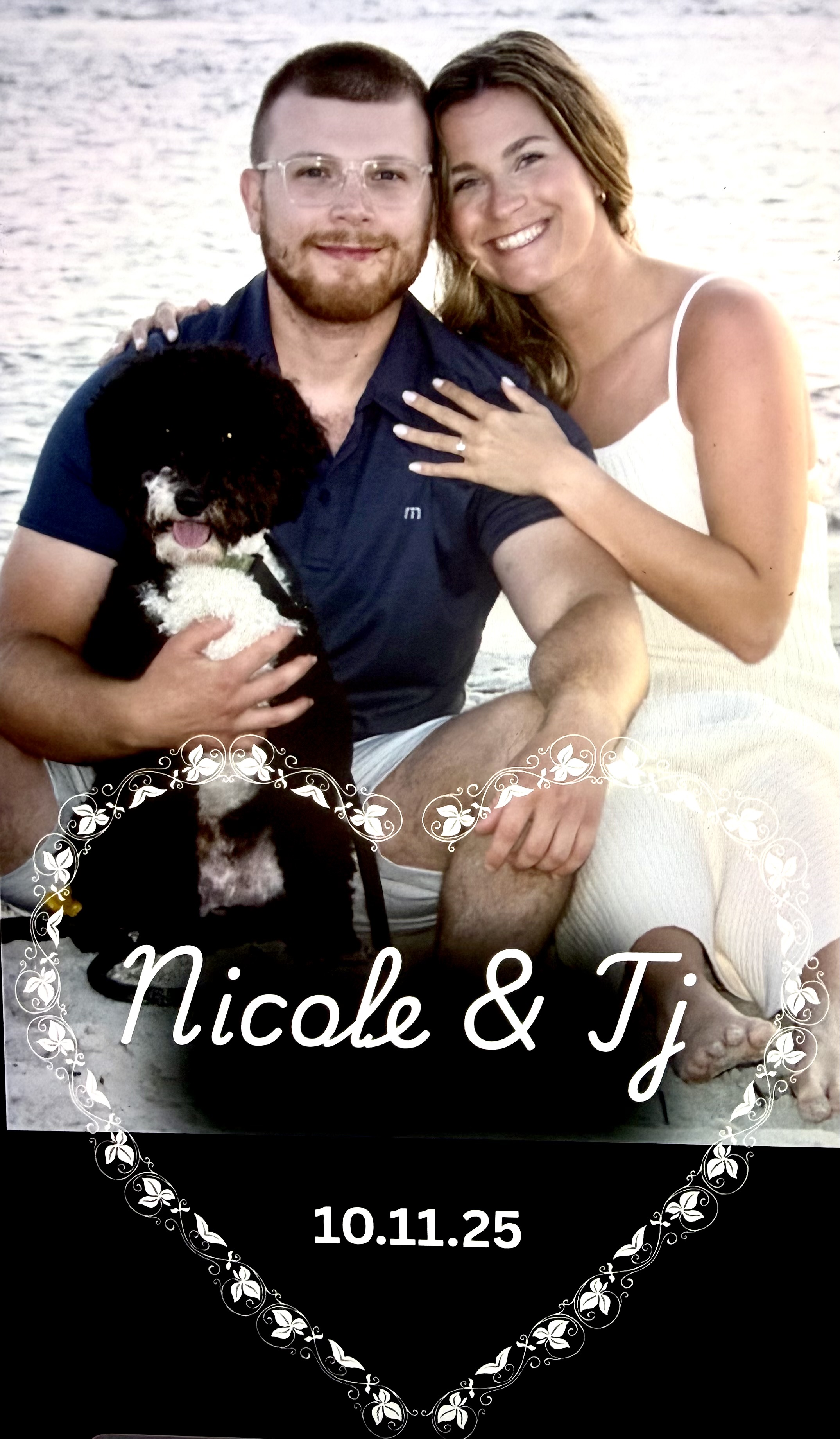 Custom booth screen Nicole and TJ